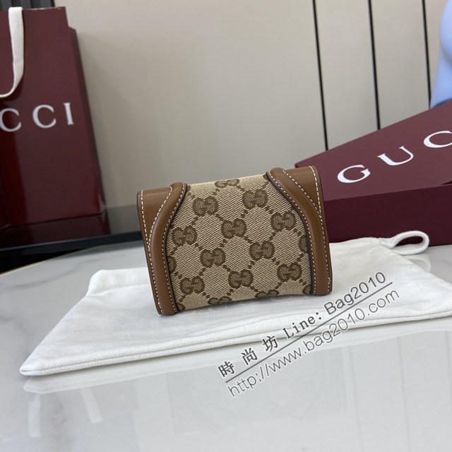 Gucci專櫃古馳最新款圓形互扣式雙G標識卡片夾卡包零錢包 jh2683型號：818811
